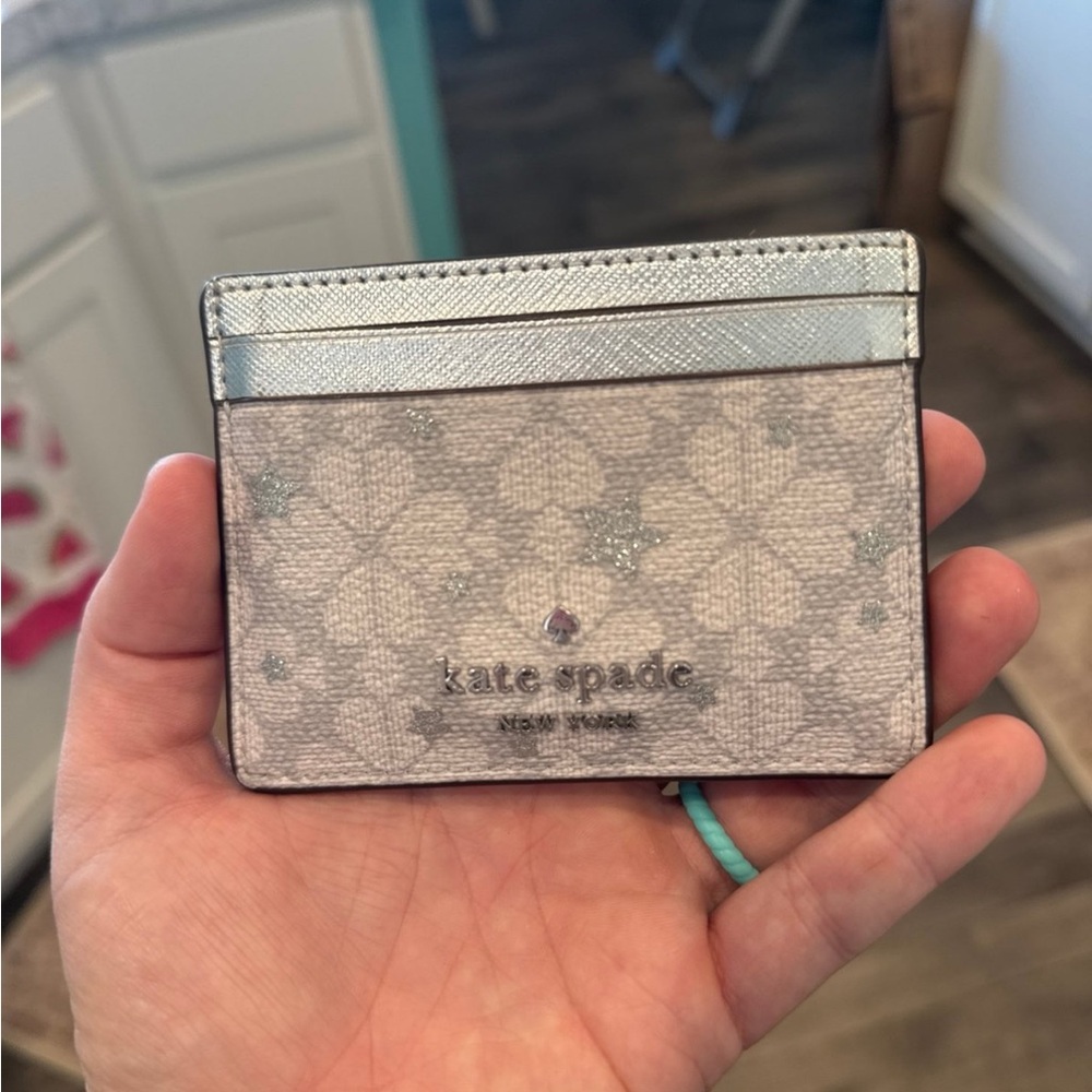 Kate Spade Silver and Cream Card Holder